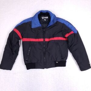 Fera Vintage Ski Jacket Mens M 40 Puffer Bomber Black Blue Red Gorpcore 80s